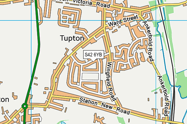 S42 6YB map - OS VectorMap District (Ordnance Survey)