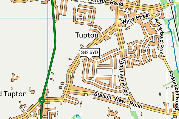S42 6YD map - OS VectorMap District (Ordnance Survey)