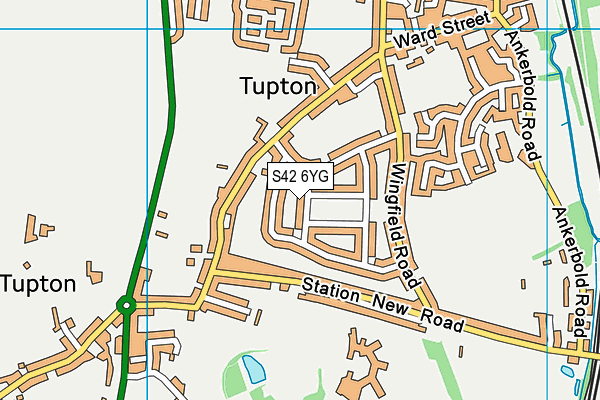 S42 6YG map - OS VectorMap District (Ordnance Survey)