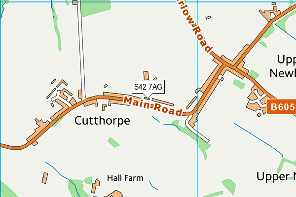 S42 7AG map - OS VectorMap District (Ordnance Survey)