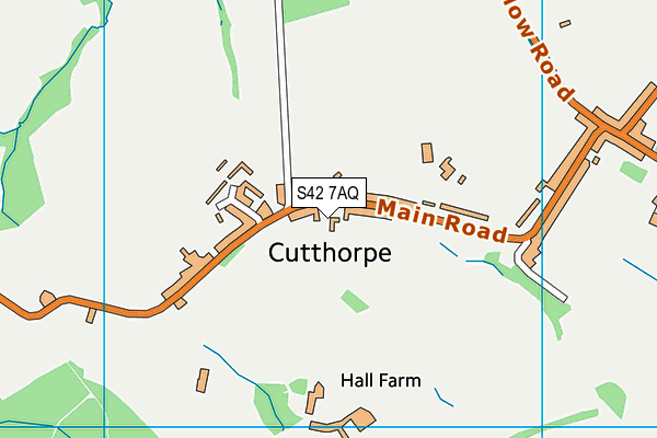 S42 7AQ map - OS VectorMap District (Ordnance Survey)