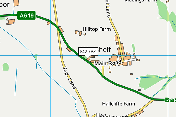 S42 7BZ map - OS VectorMap District (Ordnance Survey)
