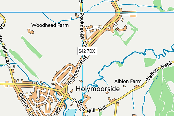 S42 7DX map - OS VectorMap District (Ordnance Survey)
