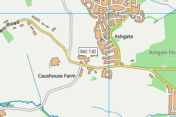 S42 7JD map - OS VectorMap District (Ordnance Survey) S42 7JD map - OS VectorMap District (Ordnance Survey)