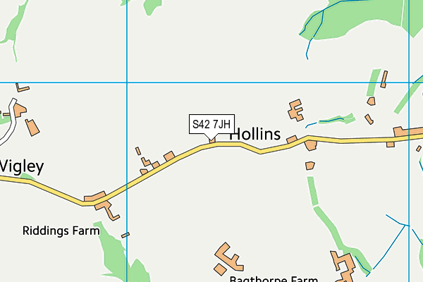 S42 7JH map - OS VectorMap District (Ordnance Survey) S42 7JH map - OS VectorMap District (Ordnance Survey)