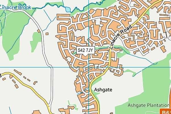 S42 7JY map - OS VectorMap District (Ordnance Survey)
