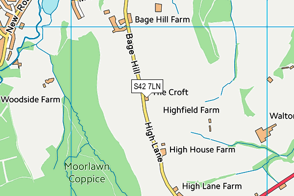 S42 7LN map - OS VectorMap District (Ordnance Survey)