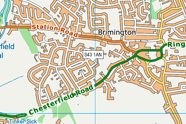 S43 1AN map - OS VectorMap District (Ordnance Survey) S43 1AN map - OS VectorMap District (Ordnance Survey)