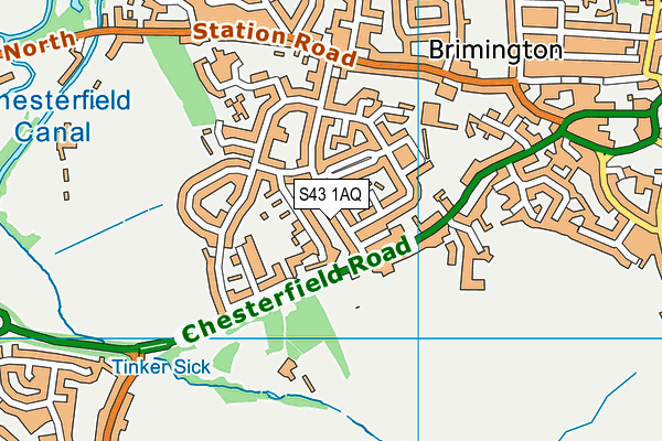 S43 1AQ map - OS VectorMap District (Ordnance Survey) S43 1AQ map - OS VectorMap District (Ordnance Survey)