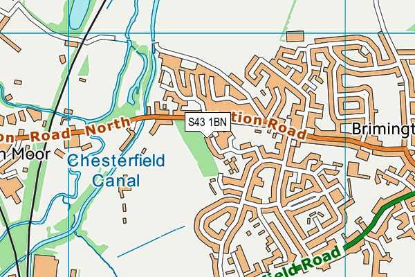 S43 1BN map - OS VectorMap District (Ordnance Survey) S43 1BN map - OS VectorMap District (Ordnance Survey)