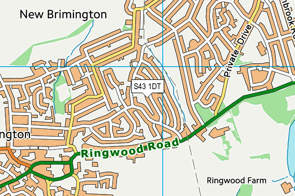 S43 1DT map - OS VectorMap District (Ordnance Survey) S43 1DT map - OS VectorMap District (Ordnance Survey)