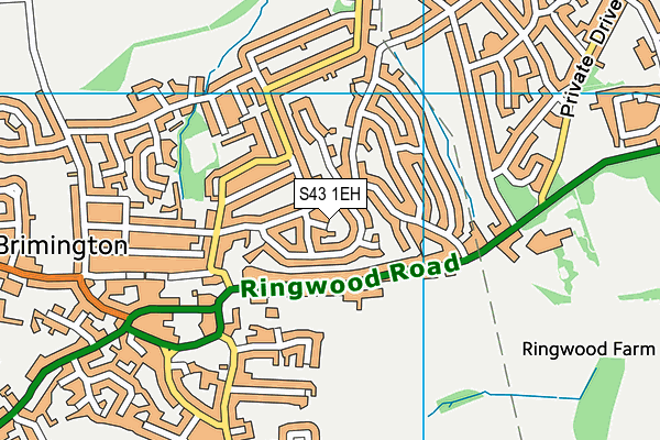 S43 1EH map - OS VectorMap District (Ordnance Survey) S43 1EH map - OS VectorMap District (Ordnance Survey)