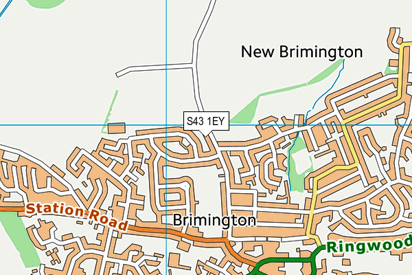 S43 1EY map - OS VectorMap District (Ordnance Survey) S43 1EY map - OS VectorMap District (Ordnance Survey)