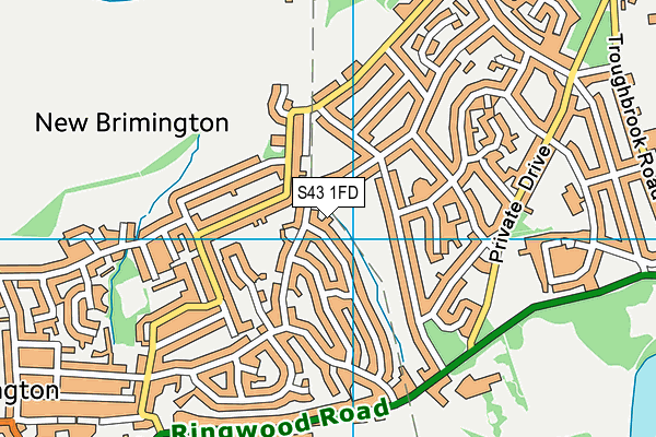 S43 1FD map - OS VectorMap District (Ordnance Survey) S43 1FD map - OS VectorMap District (Ordnance Survey)