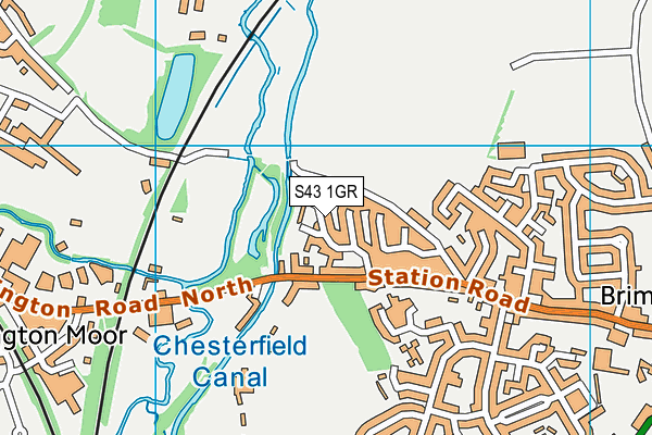S43 1GR map - OS VectorMap District (Ordnance Survey) S43 1GR map - OS VectorMap District (Ordnance Survey)