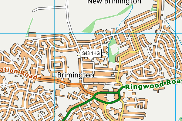 S43 1HG map - OS VectorMap District (Ordnance Survey)