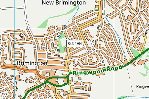 S43 1HN map - OS VectorMap District (Ordnance Survey) S43 1HN map - OS VectorMap District (Ordnance Survey)
