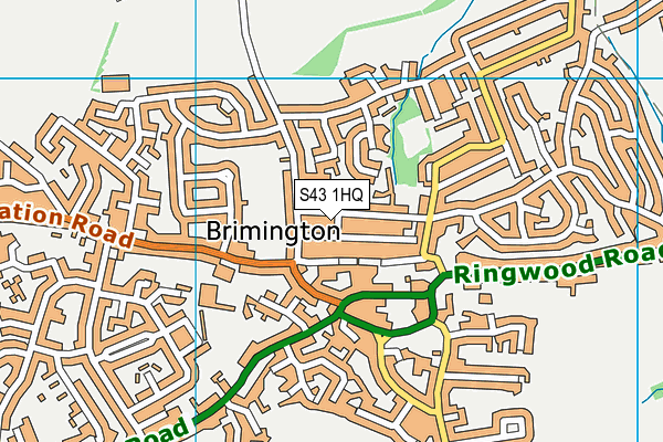 S43 1HQ map - OS VectorMap District (Ordnance Survey)