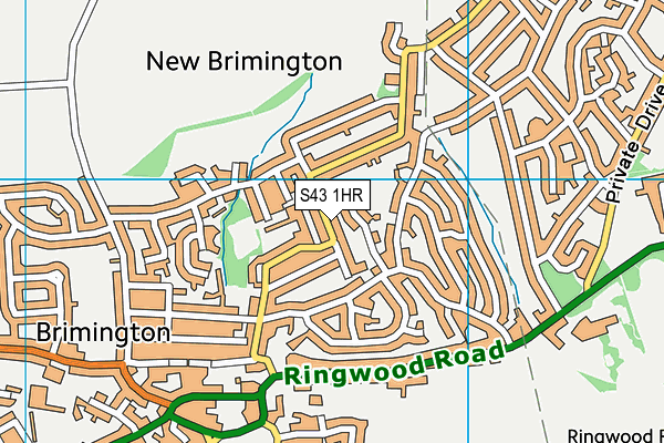 S43 1HR map - OS VectorMap District (Ordnance Survey) S43 1HR map - OS VectorMap District (Ordnance Survey)