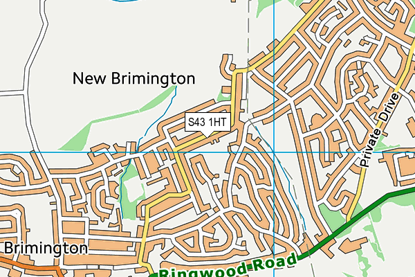 S43 1HT map - OS VectorMap District (Ordnance Survey) S43 1HT map - OS VectorMap District (Ordnance Survey)