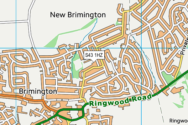 S43 1HZ map - OS VectorMap District (Ordnance Survey) S43 1HZ map - OS VectorMap District (Ordnance Survey)