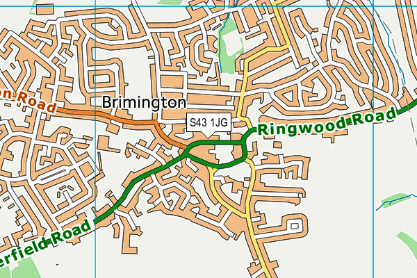 S43 1JG map - OS VectorMap District (Ordnance Survey) S43 1JG map - OS VectorMap District (Ordnance Survey)