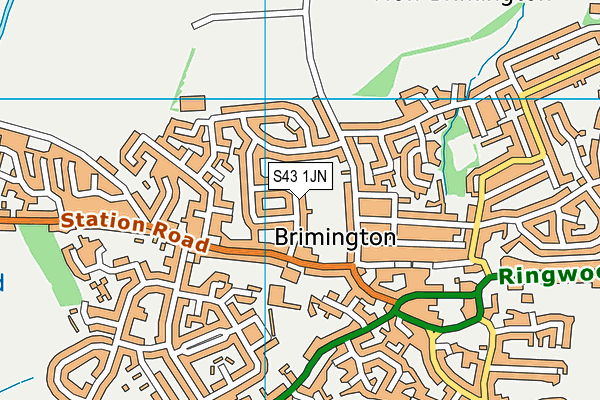 S43 1JN map - OS VectorMap District (Ordnance Survey) S43 1JN map - OS VectorMap District (Ordnance Survey)