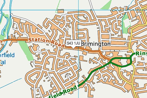 S43 1JU map - OS VectorMap District (Ordnance Survey) S43 1JU map - OS VectorMap District (Ordnance Survey)