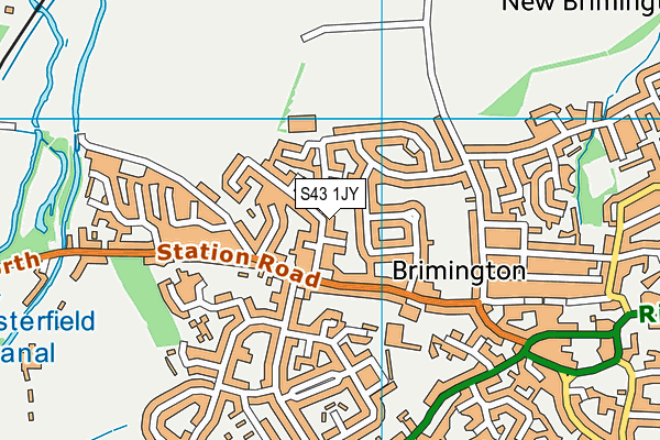 S43 1JY map - OS VectorMap District (Ordnance Survey) S43 1JY map - OS VectorMap District (Ordnance Survey)