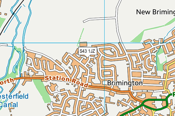 S43 1JZ map - OS VectorMap District (Ordnance Survey) S43 1JZ map - OS VectorMap District (Ordnance Survey)
