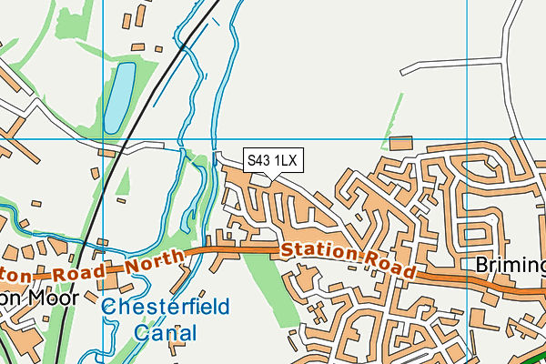 S43 1LX map - OS VectorMap District (Ordnance Survey)