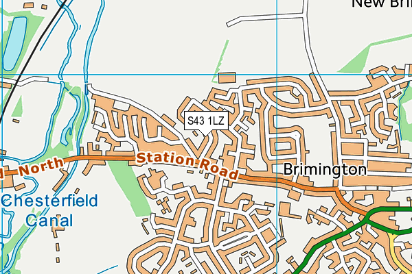 S43 1LZ map - OS VectorMap District (Ordnance Survey) S43 1LZ map - OS VectorMap District (Ordnance Survey)