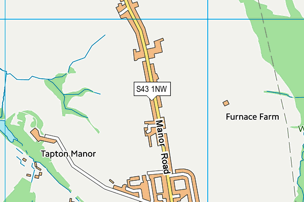 S43 1NW map - OS VectorMap District (Ordnance Survey) S43 1NW map - OS VectorMap District (Ordnance Survey)