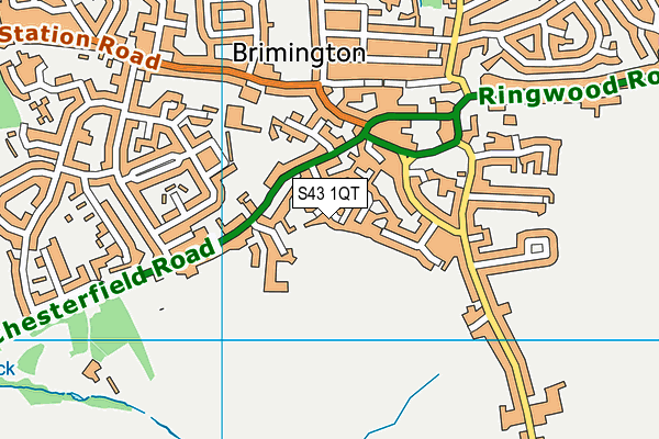 S43 1QT map - OS VectorMap District (Ordnance Survey)