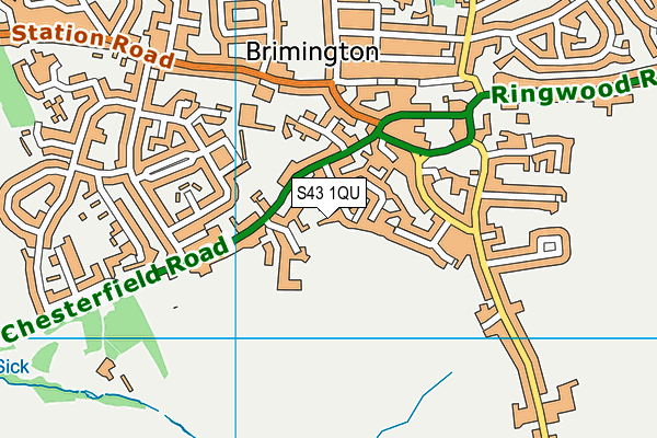 S43 1QU map - OS VectorMap District (Ordnance Survey) S43 1QU map - OS VectorMap District (Ordnance Survey)