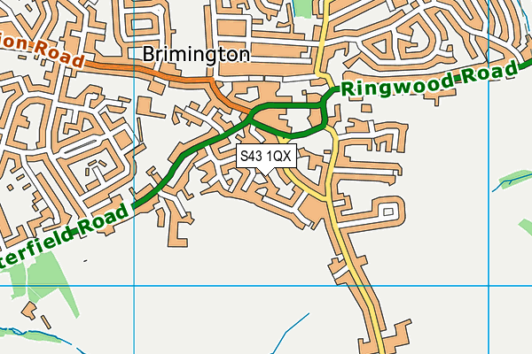 S43 1QX map - OS VectorMap District (Ordnance Survey)