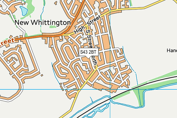 S43 2BT map - OS VectorMap District (Ordnance Survey) S43 2BT map - OS VectorMap District (Ordnance Survey)