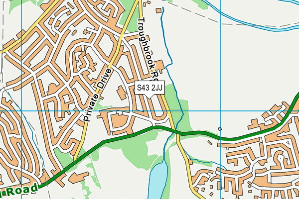 S43 2JJ map - OS VectorMap District (Ordnance Survey) S43 2JJ map - OS VectorMap District (Ordnance Survey)