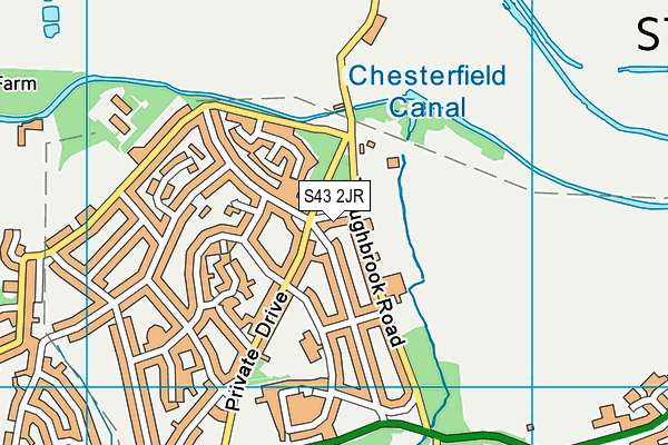 S43 2JR map - OS VectorMap District (Ordnance Survey) S43 2JR map - OS VectorMap District (Ordnance Survey)