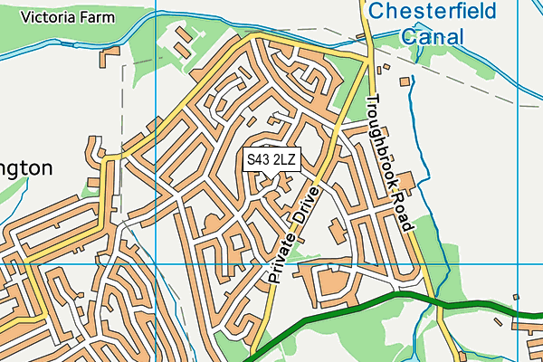 S43 2LZ map - OS VectorMap District (Ordnance Survey) S43 2LZ map - OS VectorMap District (Ordnance Survey)