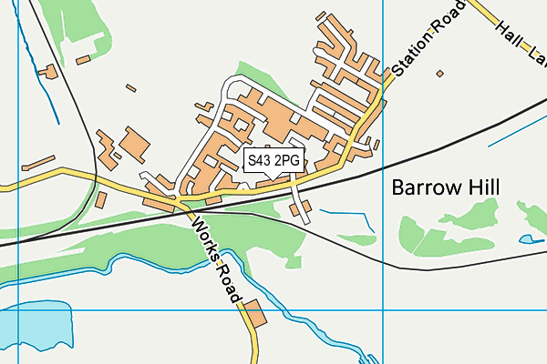 S43 2PG map - OS VectorMap District (Ordnance Survey)