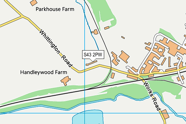 S43 2PW map - OS VectorMap District (Ordnance Survey)