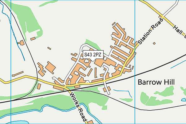 S43 2PZ map - OS VectorMap District (Ordnance Survey)
