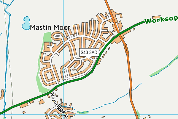 S43 3AD map - OS VectorMap District (Ordnance Survey) S43 3AD map - OS VectorMap District (Ordnance Survey)