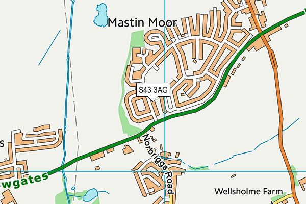 S43 3AG map - OS VectorMap District (Ordnance Survey) S43 3AG map - OS VectorMap District (Ordnance Survey)