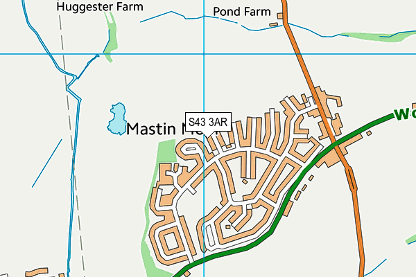 S43 3AR map - OS VectorMap District (Ordnance Survey)