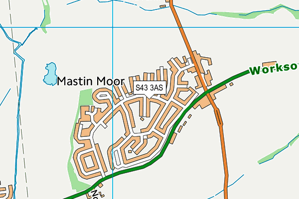 S43 3AS map - OS VectorMap District (Ordnance Survey)