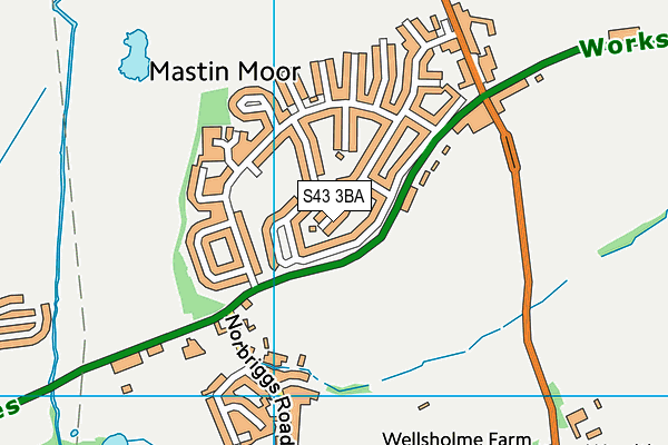 S43 3BA map - OS VectorMap District (Ordnance Survey) S43 3BA map - OS VectorMap District (Ordnance Survey)