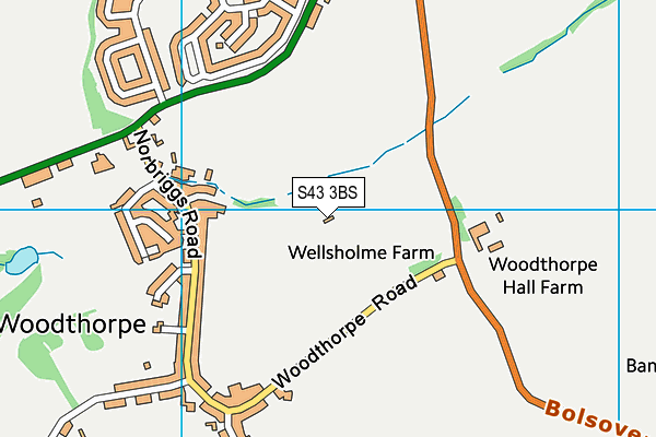 S43 3BS map - OS VectorMap District (Ordnance Survey) S43 3BS map - OS VectorMap District (Ordnance Survey)