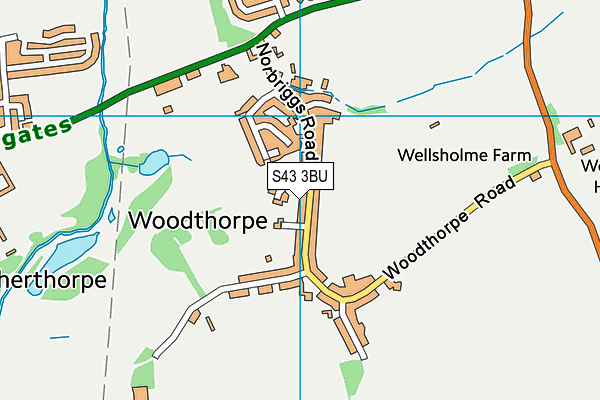 S43 3BU map - OS VectorMap District (Ordnance Survey) S43 3BU map - OS VectorMap District (Ordnance Survey)